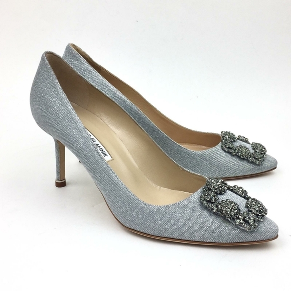 MANOLO BLAHNIK Hangisi Jeweled Pointed Toe Pump - Picture 2 of 13